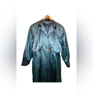 Coat Collectible Vintage Teal blue Women’s trenchcoat rain jacket Size 10